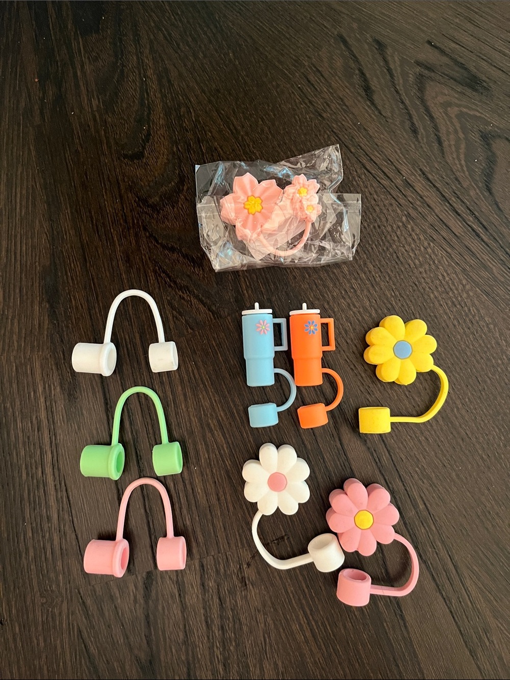 Floral Silicone Cord Organizers — Pink, Yellow, White, Green, Blue